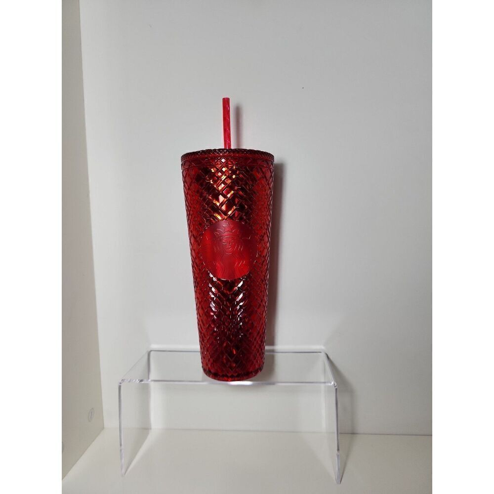 Starbucks Red Venti 2021 Jeweled Bling Tumbler Cold Cup 24oz Holiday